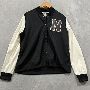 NIKE Sportswear‎ Varsity Jacket Womens XL DZ4630-010 Snap Bomber Y2K Streetwear